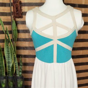 "Event" Brand Aqua Beige Cut Out Long Dress (medium)